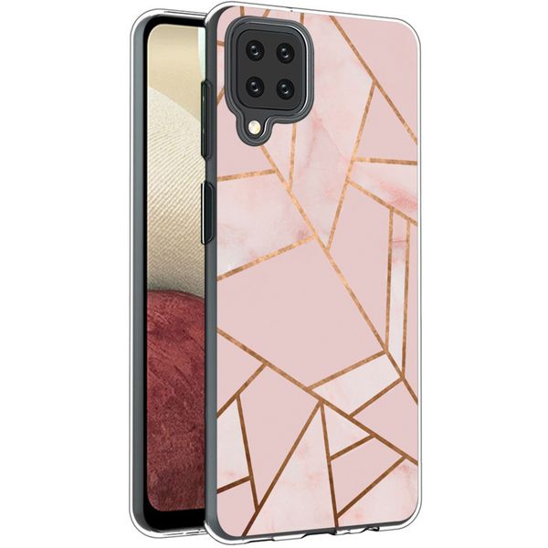 imoshion Design hoesje Samsung Galaxy A12 - Grafisch Koper / Roze