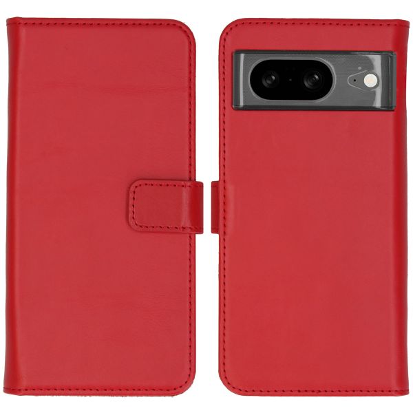 Selencia Echt Lederen Bookcase Google Pixel 8 - Rood