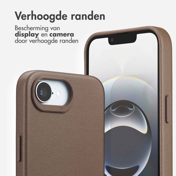 Accezz MagSafe Leather Backcover Apple iPhone 16e - Coffee Brown
