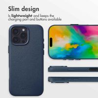 Accezz Leather Back Cover with MagSafe Apple iPhone 16 Pro Max - Nightfall Blue