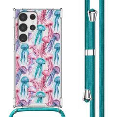 imoshion Design hoesje met koord Samsung Galaxy S22 Ultra - Jellyfish Watercolor