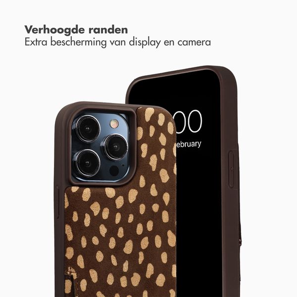 Selencia Nova Real Leather Backcover met Koord en Pashouder Apple iPhone 13 Pro - Fawn Chic