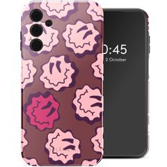 Selencia Vivid Backcover Samsung Galaxy A15 (5G) - Wavy Smiley Pink