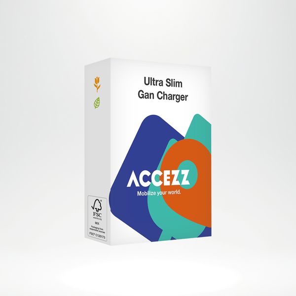 Accezz Ultra Slim GaN Oplader - USB-C + USB-A - 30W - Wit