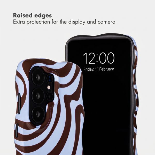 Selencia Vivid Wavy Back Cover with MagSafe Samsung Galaxy S26 Ultra - Dream Swirl Chocolate