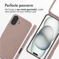 imoshion Siliconen hoesje met koord Apple iPhone 16 Plus - Sand Pink