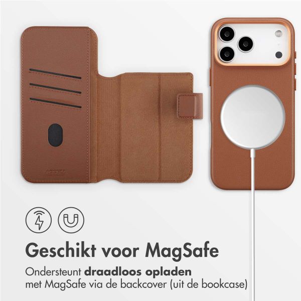 Accezz Leather Bookcase 2-in-1 met MagSafe Apple iPhone 17 Pro Max - Sienna Brown