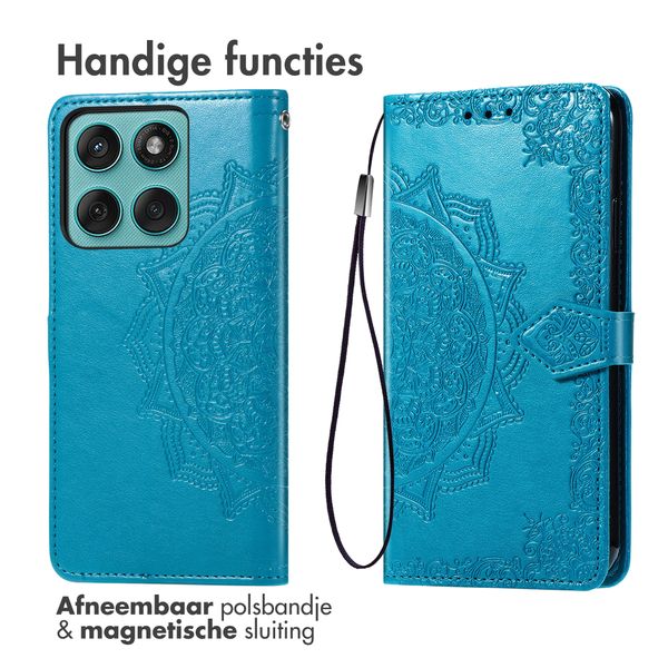 imoshion Mandala Bookcase Motorola Edge 60 Pro - Turquoise