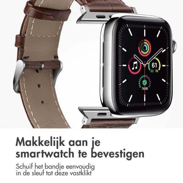 imoshion Lederen krokodil bandje Apple Watch Series 1 t/m 11 / SE / Ultra (44/45/46/49 mm) - Bruin