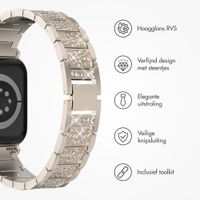 Selencia Sparkle schakelband Apple Watch Series 1 t/m 9 / SE (38/40/41 mm) | Series 10 / 11 (42 mm) - Champagne Gold