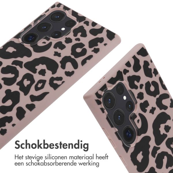 imoshion Siliconen design hoesje met koord Samsung Galaxy S24 Ultra - Animal Pink