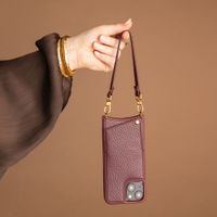 Selencia Nova Telefoonhoes met Koord en Pashouder Apple iPhone 16 Pro - Bold Burgundy