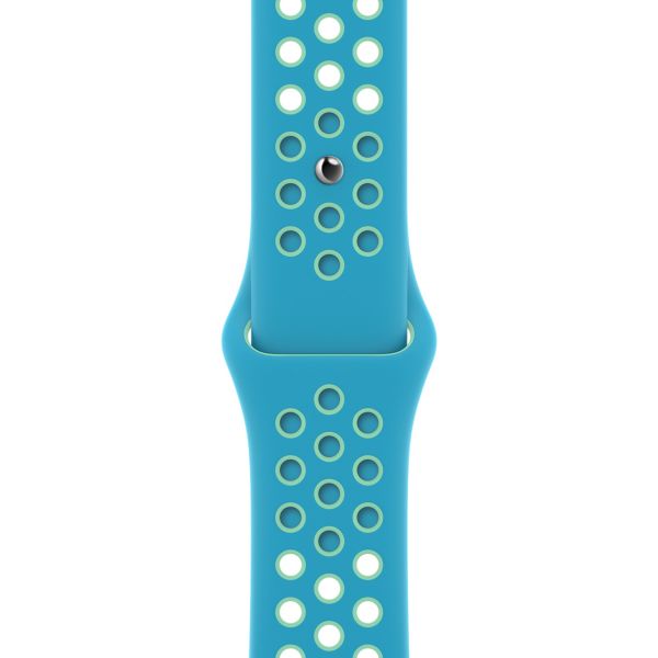 Apple Nike Sport Band Apple Watch Series 1 t/m 9 / SE (38/40/41 mm) | Series 10 / 11 (42 mm) - Chlorine Blue/Green Glow