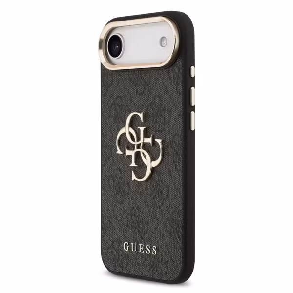 Guess 4G Metal Logo Backcover Apple iPhone Air - Gold Edge - Black