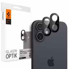 Spigen GLAStR EZ Fit Optik Camera Protector 2 Pack Apple iPhone 16 Plus - Black