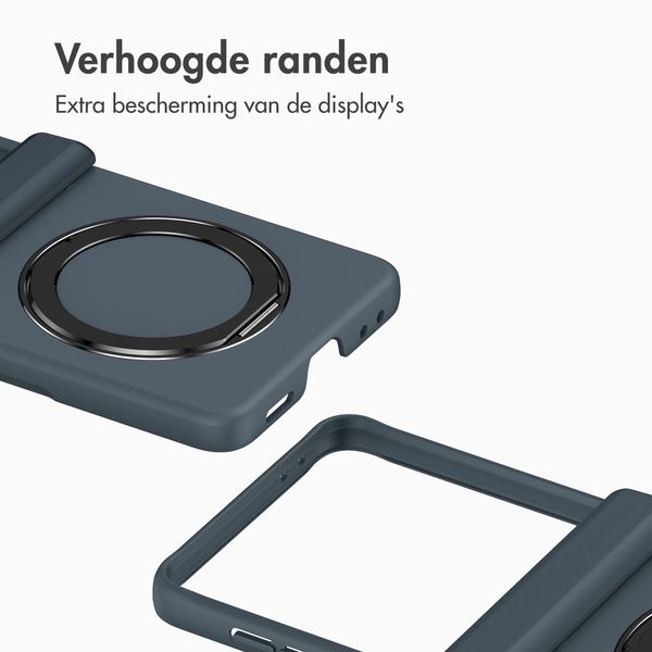 Accezz Color Backcover met MagSafe en Ringstand Samsung Galaxy Z Flip 8 - Donkerblauw