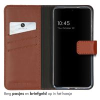 Selencia Echt Leren Bookcase Samsung Galaxy S23 Plus - Lichtbruin