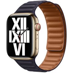 Apple Leather Link Apple Watch Series 1 t/m 11 / SE / Ultra (44/45/46/49 mm) - Maat M/L - Ink