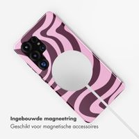 Selencia Vivid Backcover met MagSafe Samsung Galaxy S25 Ultra - Wavy Swirl Pink Plum