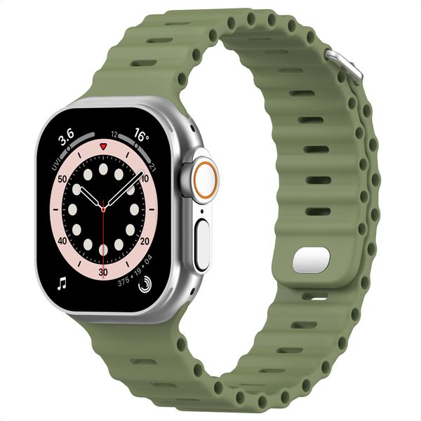 Accezz Ocean bandje Apple Watch Series 1 - 9 / SE (38/40/41 mm) | Series 10 / 11 (42 mm) - Khaki