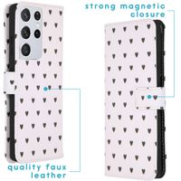 imoshion Design Softcase Bookcase Galaxy S21 Ultra - Hearts Allover