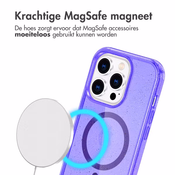 imoshion Sparkle Backcover met MagSafe Apple iPhone 13 Pro - Glitter Paars