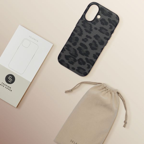 Selencia Sabi Back Cover Panther Print with MagSafe Apple iPhone 17 - Midnight Black