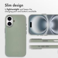 Accezz Leather Back Cover with MagSafe Apple iPhone 16 - Light Grey