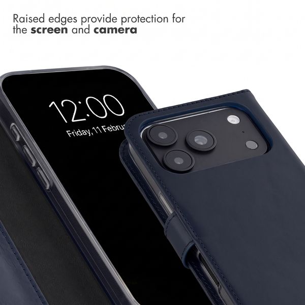 Selencia Genuine Leather Book Case Apple iPhone 18 Pro Max / 17 Pro Max - Blue
