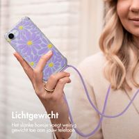 imoshion Design hoesje met koord Apple iPhone 16e - Tropical Violet Flowers Connect