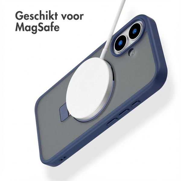 Accezz Ring Stand Backcover met MagSafe Apple iPhone 16 - Blauw