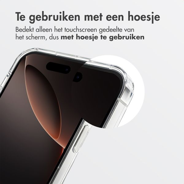Accezz Gehard Glas Privacy Screenprotector + Applicator Apple iPhone 15 Pro Max