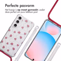 imoshion Design hoesje met koord Samsung Galaxy S24 FE - Dusty Rose Connected Hearts