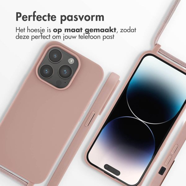 imoshion Siliconen hoesje met koord iPhone 14 Pro - Sand Pink