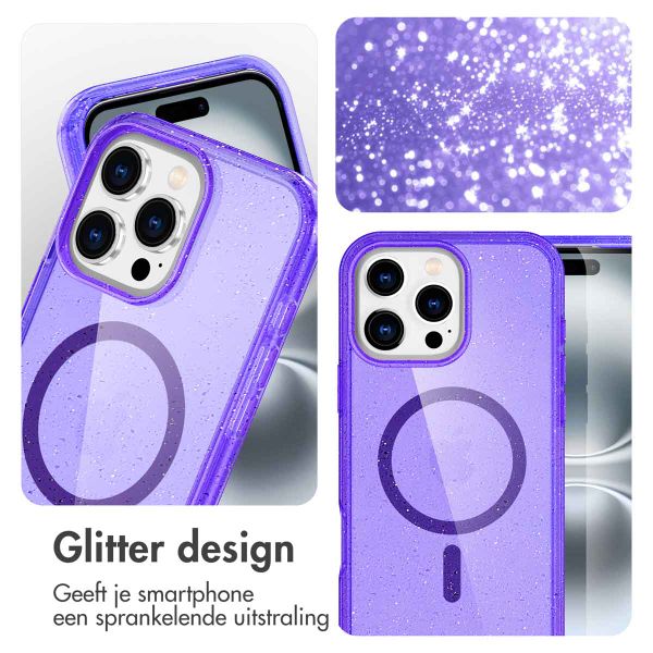 imoshion Sparkle Backcover met MagSafe Apple iPhone 16 Pro Max - Glitter Paars