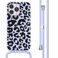 imoshion Siliconen design hoesje met koord Apple iPhone 13 Pro Max - Animal Lila