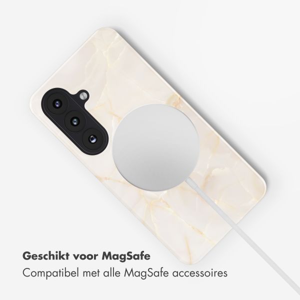 Selencia Vivid Backcover met MagSafe Samsung Galaxy S26 Plus - Golden Beige Marble