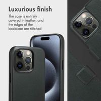 Accezz 2-in-1 Leather Bookcase with MagSafe Apple iPhone 15 Pro - Onyx Black