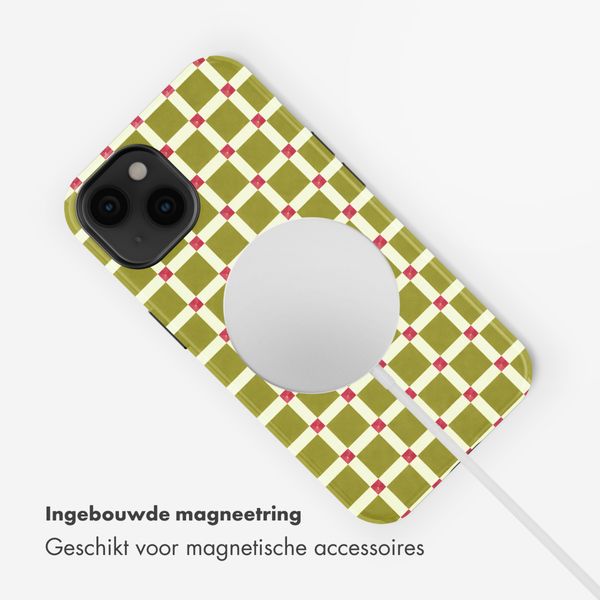 Selencia Vivid Backcover met MagSafe Apple iPhone 14 - Check This Olive