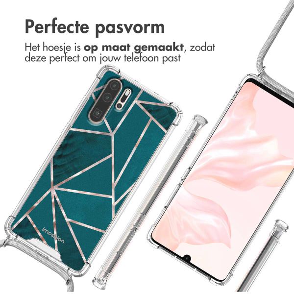 imoshion Design hoesje met koord Huawei P30 Pro - Petrol Green Graphic