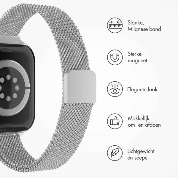 imoshion Slim Milanees bandje Apple Watch Series 1 t/m 9 / SE (38/40/41 mm) | Series 10 (42 mm) - Zilver