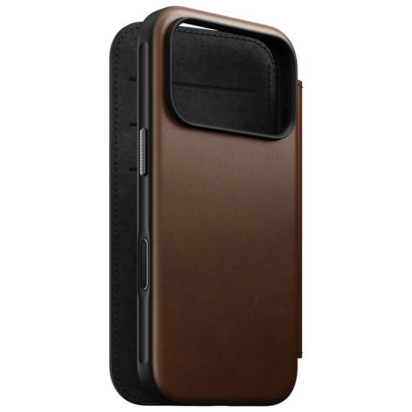 Nomad Modern Leather Folio Bookcase Apple iPhone 18 Pro / 17 Pro - Brown