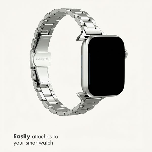 Selencia Slim Steel Link Band Apple Watch | 38/40/41/42 mm - Silver