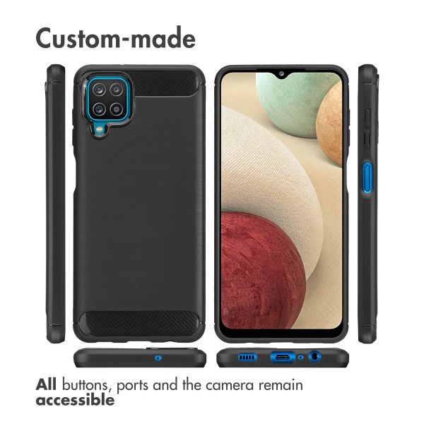 imoshion Brushed Backcover Samsung Galaxy A12 - Zwart