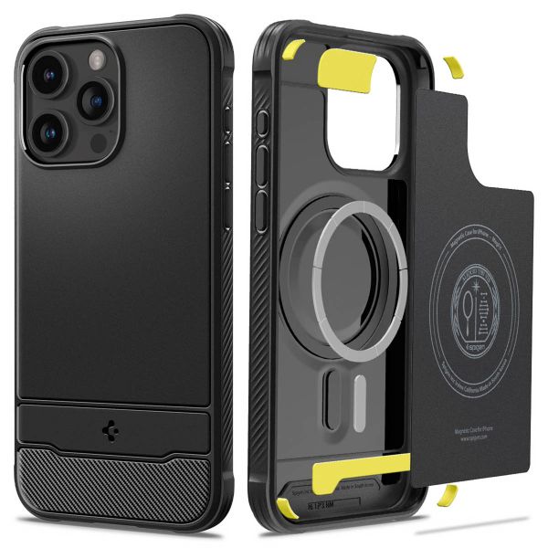 Spigen Rugged Armor Backcover MagSafe Apple iPhone 15 Pro - Zwart