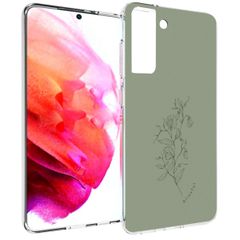 imoshion Design hoesje Samsung Galaxy S21 FE - Floral Green