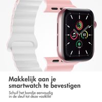 imoshion Magnetisch Siliconen bandje Apple Watch Series 1 t/m 11 / SE / Ultra (44/45/46/49 mm) - Roze & Wit