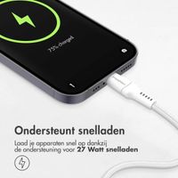 imoshion Lightning naar USB-C kabel - Non-MFi - Gevlochten textiel - 1,5 meter - Wit