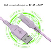 imoshion Braided USB-C naar USB kabel - 1 meter - Lila