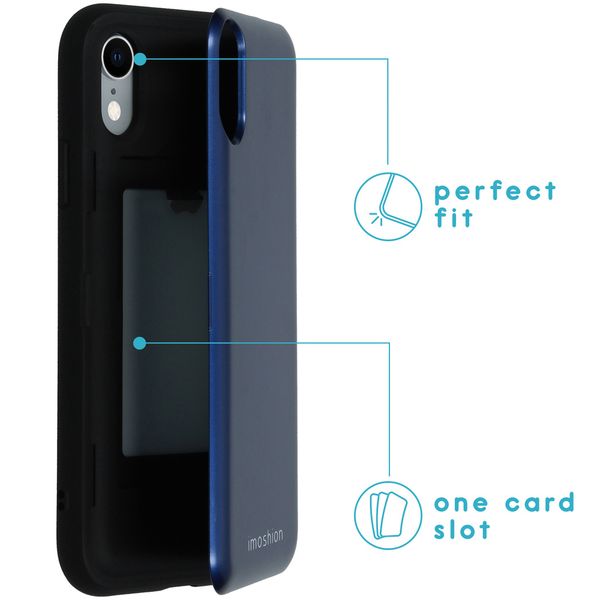 imoshion Backcover met pashouder iPhone Xr - Donkerblauw